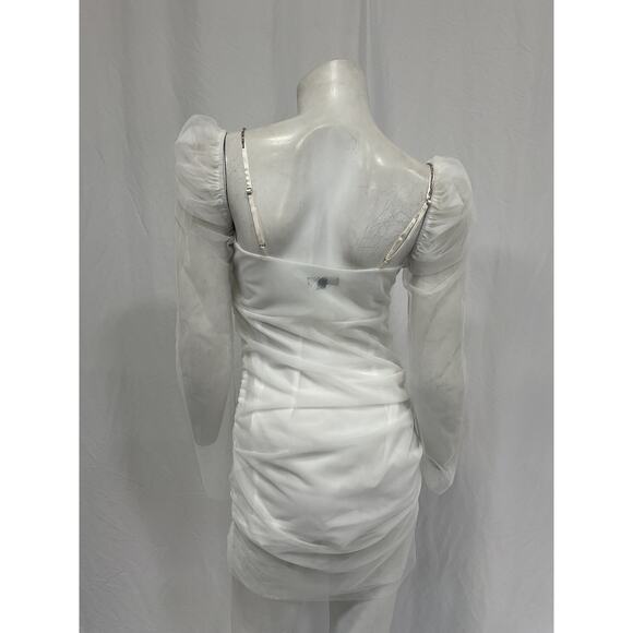 The Bar 'Jean' White Nylon Dress Size 6 - Picture 3 of 5